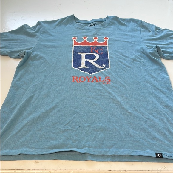 47 Small Blue Short Sleeve KC Kansas City Royals Graphic T Shirt - Picture 1 of 5